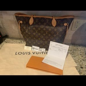 Authentic Louis Vuitton Neverfull MM Pivoine